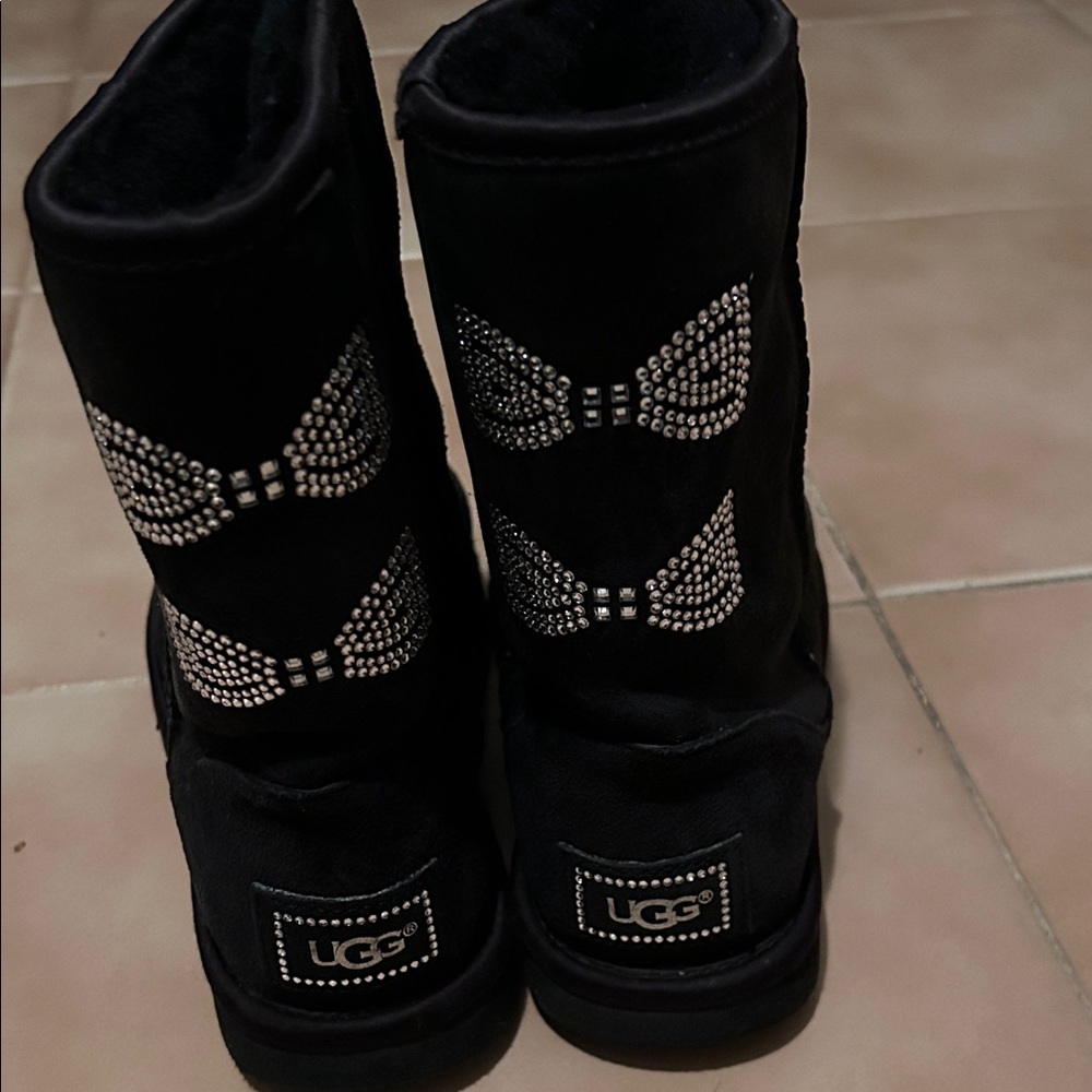 UGG Black Women's Boots with Swarovski stones